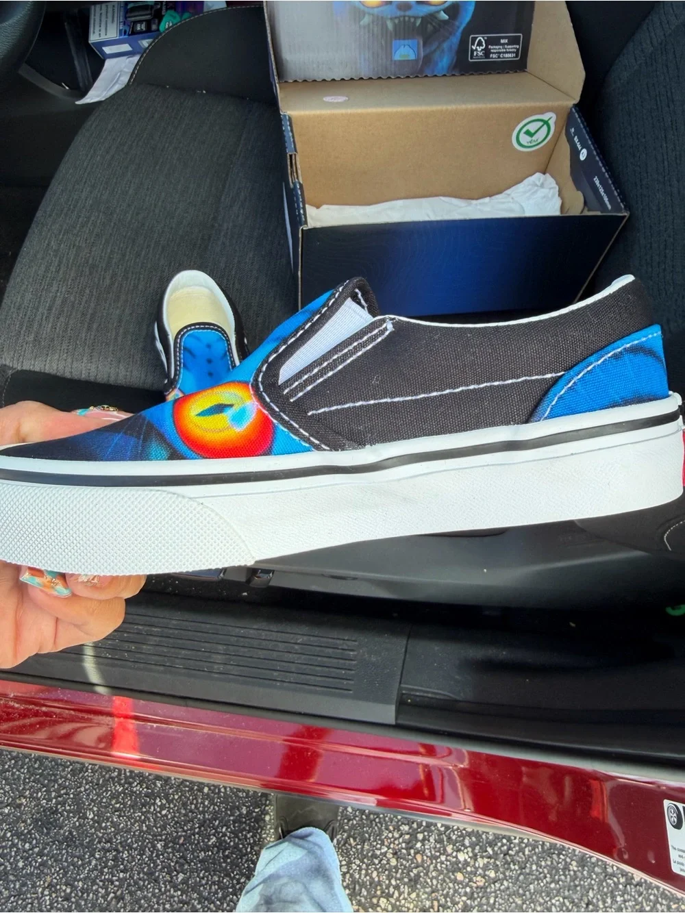 Vans Kids Slip-On Sneakers - Black, White & Gum